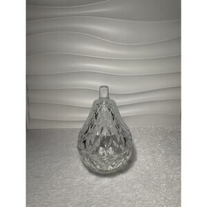 Vintage Faceted Glass Pear Shaped Trinket Box